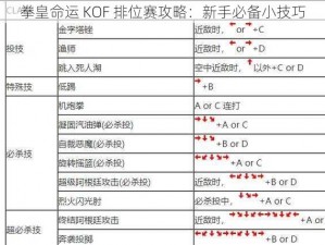 拳皇命运 KOF 排位赛攻略：新手必备小技巧