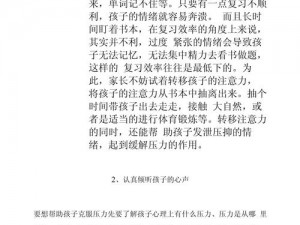 高三孩子压力大，母亲该如何帮助他释放压力？怀孕是否是一种可行的方法？