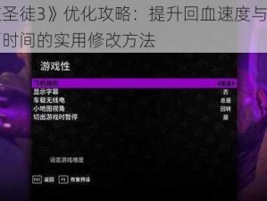 《黑道圣徒3》优化攻略：提升回血速度与调整回血间隔时间的实用修改方法