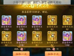 少年三国志 2：紫金将获取秘籍大揭秘