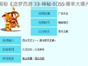 揭秘《造梦西游 3》神秘 BOSS 爆率大曝光