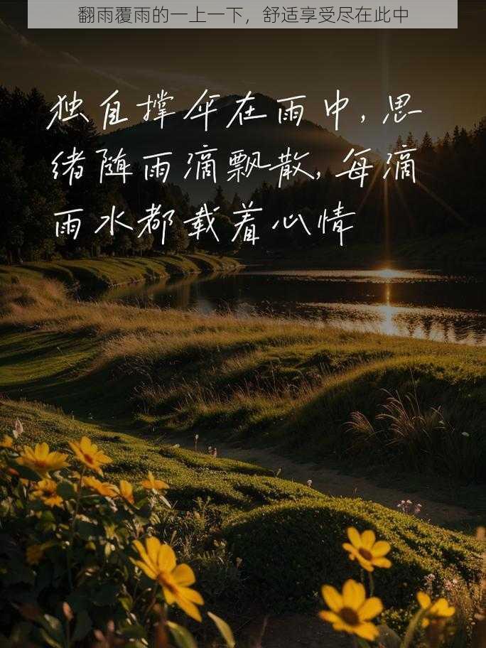 翻雨覆雨的一上一下，舒适享受尽在此中