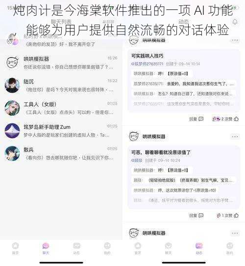 炖肉计是今海棠软件推出的一项 AI 功能，能够为用户提供自然流畅的对话体验