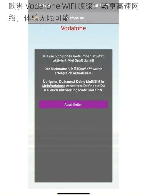 欧洲 Vodafone WIFI 喷浆：畅享高速网络，体验无限可能