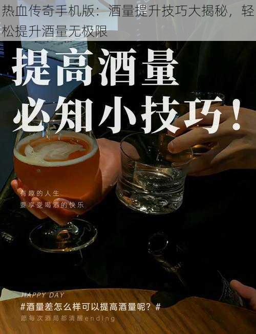 热血传奇手机版：酒量提升技巧大揭秘，轻松提升酒量无极限