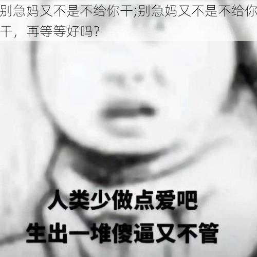 别急妈又不是不给你干;别急妈又不是不给你干，再等等好吗？