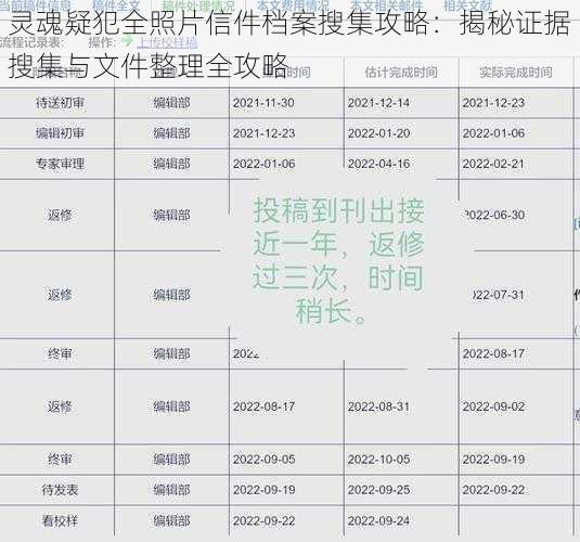 灵魂疑犯全照片信件档案搜集攻略：揭秘证据搜集与文件整理全攻略