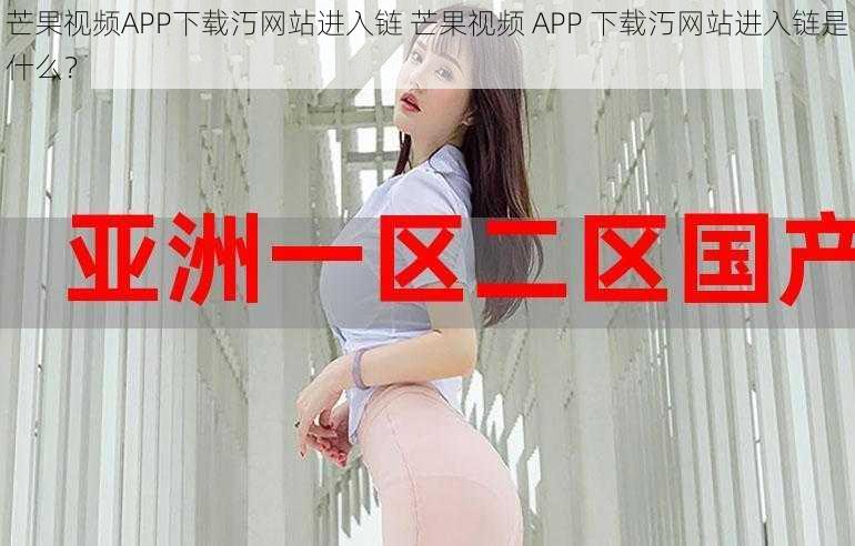 芒果视频APP下载汅网站进入链 芒果视频 APP 下载汅网站进入链是什么？