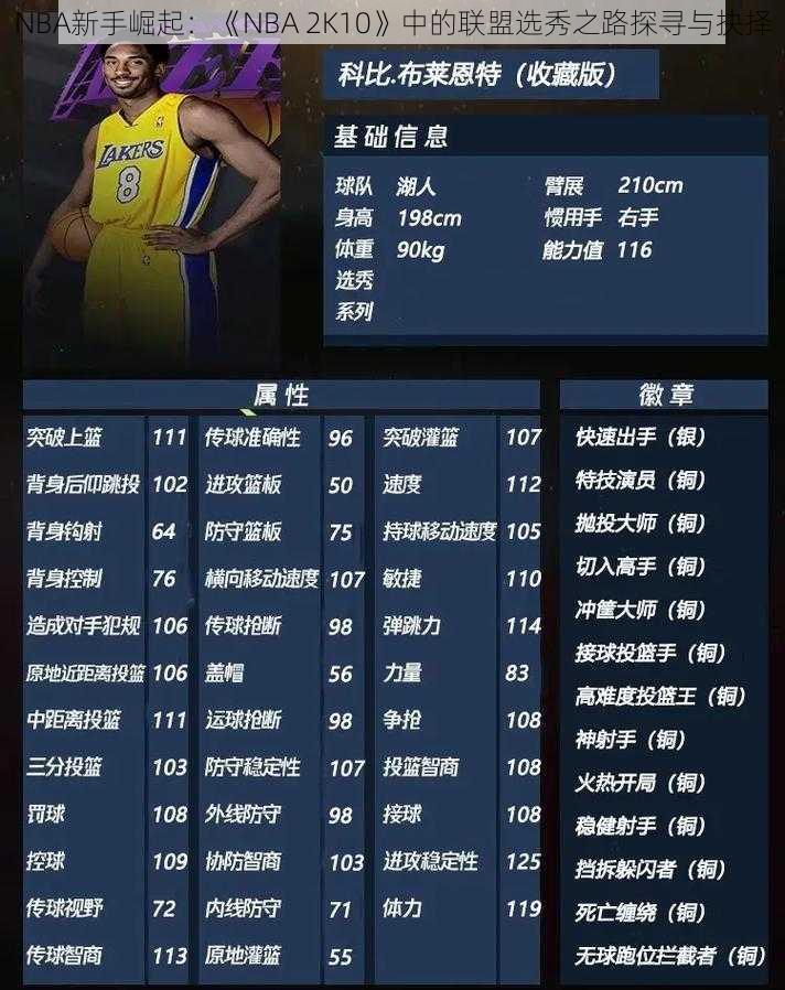 NBA新手崛起：《NBA 2K10》中的联盟选秀之路探寻与抉择