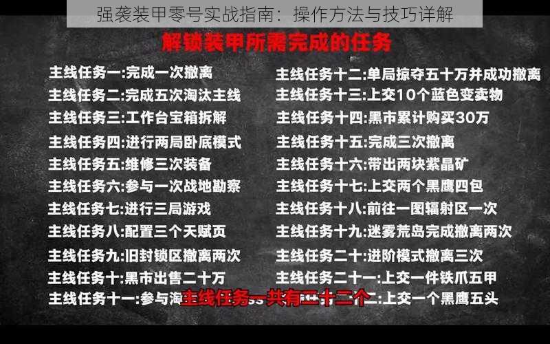 强袭装甲零号实战指南：操作方法与技巧详解