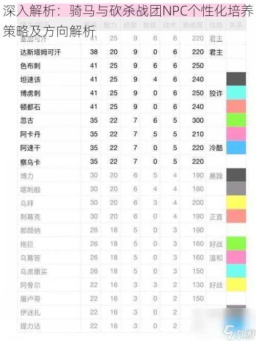 深入解析：骑马与砍杀战团NPC个性化培养策略及方向解析