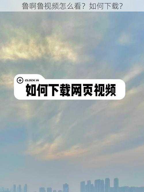 鲁啊鲁视频怎么看？如何下载？