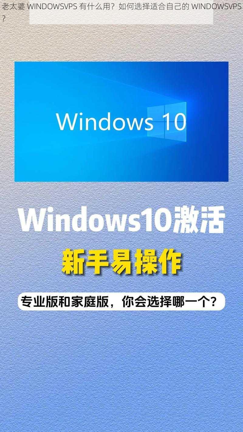 老太婆 WINDOWSVPS 有什么用？如何选择适合自己的 WINDOWSVPS？