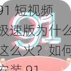 91 短视频极速版为什么这么火？如何安装 91 短视频极速版？