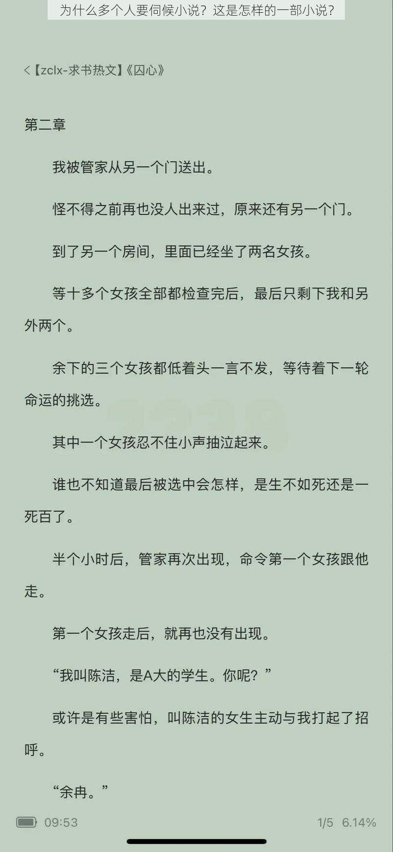 为什么多个人要伺候小说？这是怎样的一部小说？