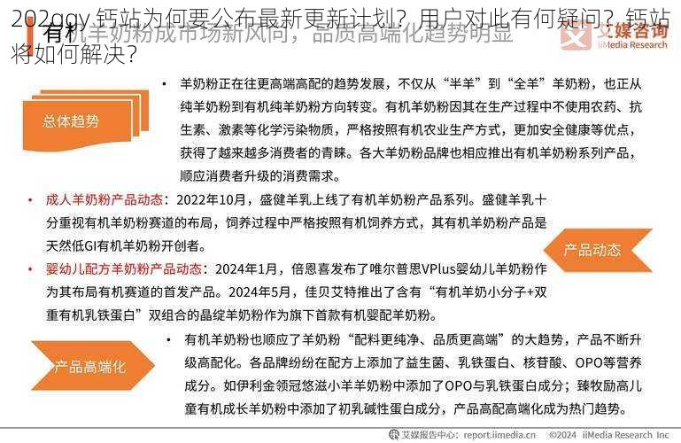 202ggy 钙站为何要公布最新更新计划？用户对此有何疑问？钙站将如何解决？