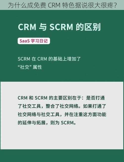 为什么成免费 CRM 特色据说很大很疼？