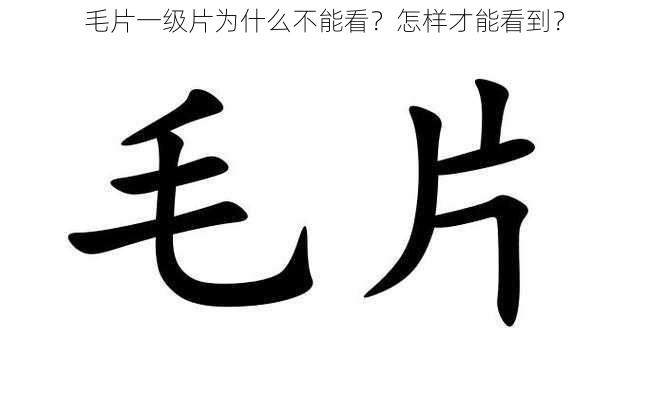 毛片一级片为什么不能看？怎样才能看到？