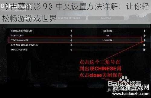 《古墓丽影 9》中文设置方法详解：让你轻松畅游游戏世界