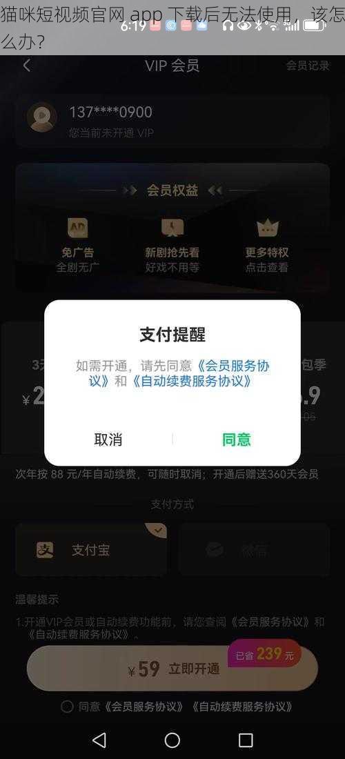 猫咪短视频官网 app 下载后无法使用，该怎么办？