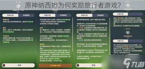 原神纳西妲为何奖励旅行者游戏？