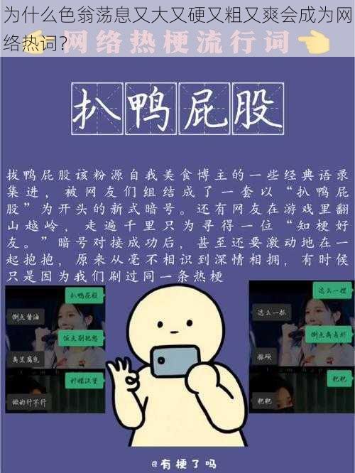 为什么色翁荡息又大又硬又粗又爽会成为网络热词？