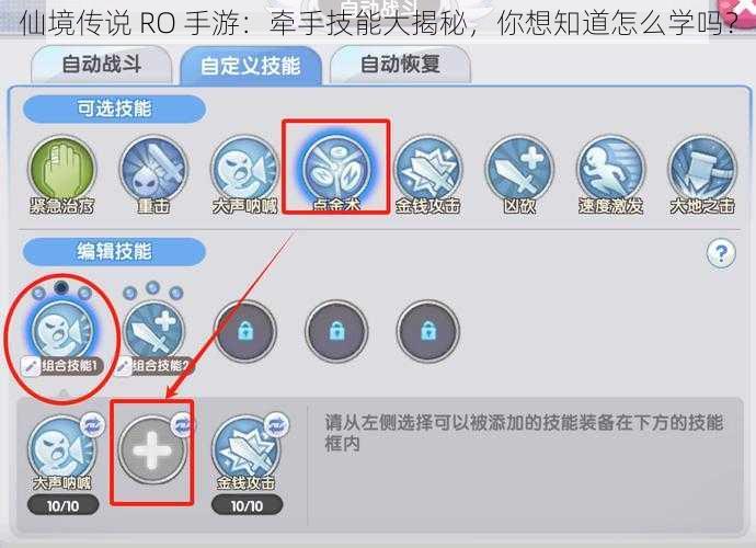 仙境传说 RO 手游：牵手技能大揭秘，你想知道怎么学吗？