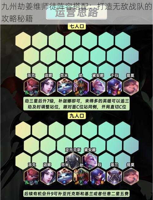 九州劫姜维师徒阵容搭配：打造无敌战队的攻略秘籍