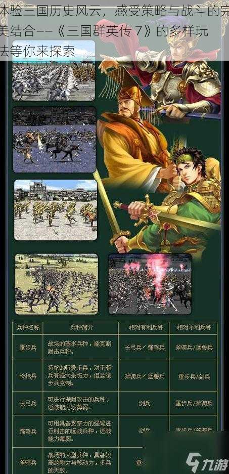 体验三国历史风云，感受策略与战斗的完美结合——《三国群英传 7》的多样玩法等你来探索